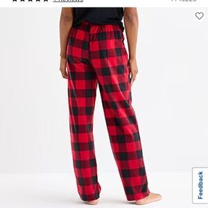 Adult unisex Red and Black Plaid Pajama Pants